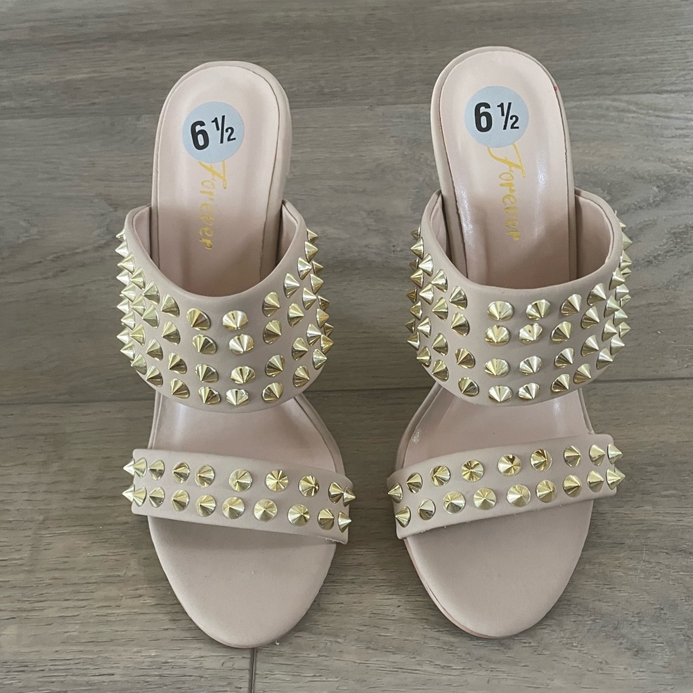 Gold stud shoes